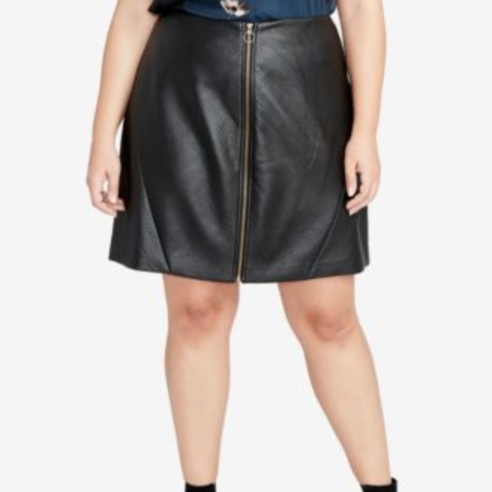 RACHEL Rachel Roy Zip-Up Mini Skirt Black